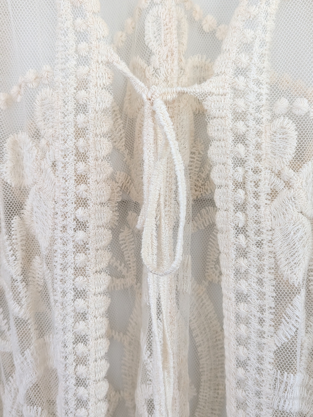 Lace Sheer Cover-Up/Robe in Cream - Picture 4 of 5